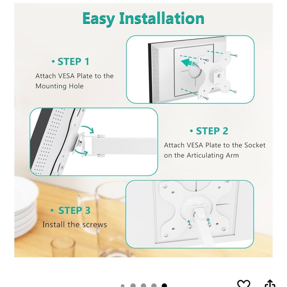 WALI White Wall Mount for Echo Show 21, Echo Show‎ 15 - Picture 10 of 10